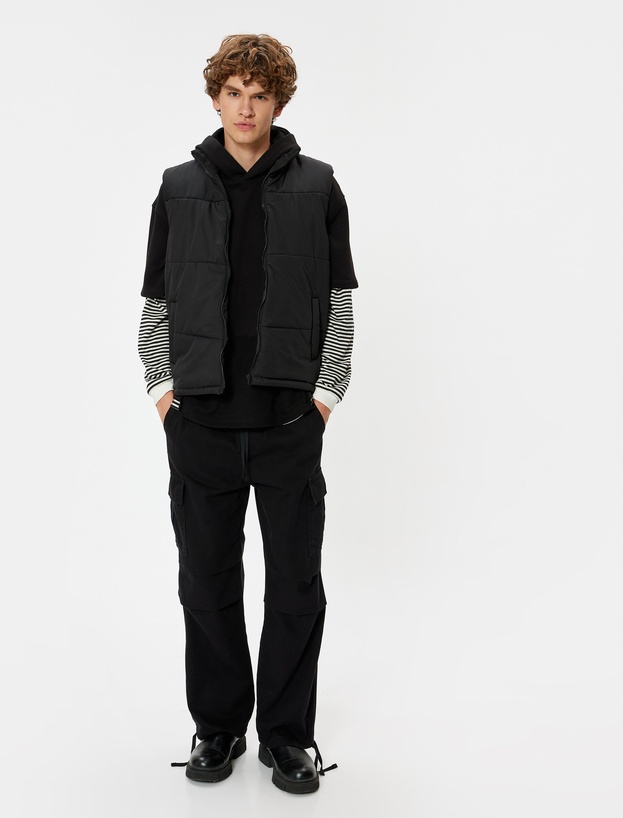   Vestă Slim Fit Matlasată cu Fermoar